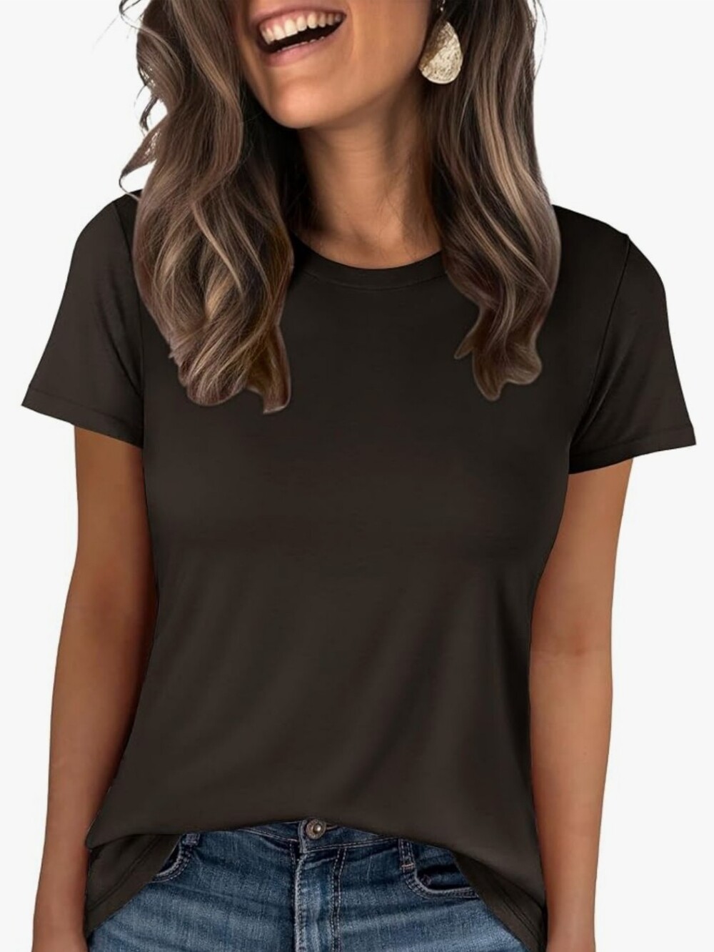 Classic Short Sleeve Crewneck Tee - Brown